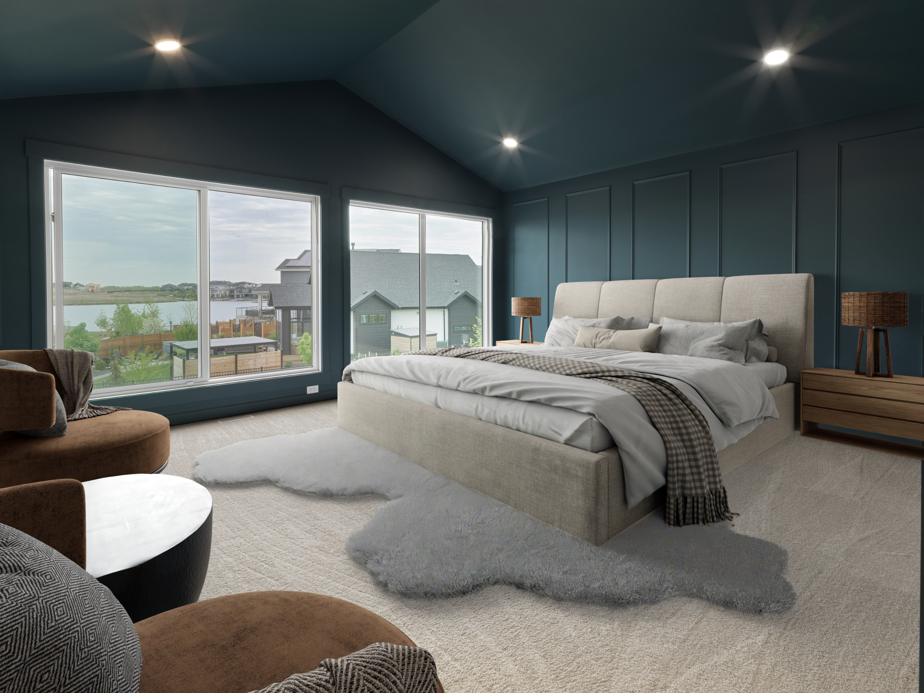 Primary bedroom in 289 Jensen Lakes Blvd in St. Albert with homes for sale by Holland and Associates Real Estate.